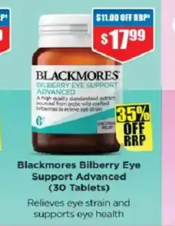 Chemist Warehouse Blackmores bilberry eye support advanced offer