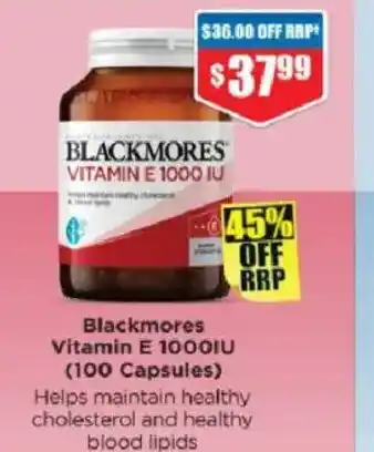 Chemist Warehouse Blackmores vitamin e 1000iu offer