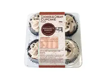 Foodworks Bernard’s bakery cookies & cream or fantasy cupcakes 4 pack 288g offer