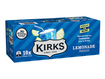 Foodworks Kirks soft drink cans 10 pack x 375ml offer