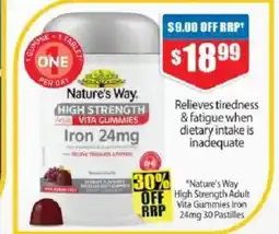 Chemist Warehouse Nature's way high strength a vita gummies iron offer