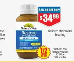 Chemist Warehouse Nature's way restore probiotic 30 billion offer