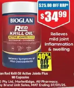 Chemist Warehouse Bioglan Red Krill Oil Active Joints Plus offer