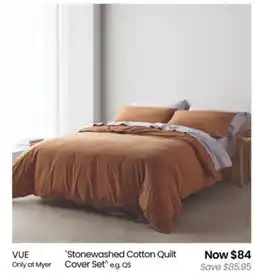 Myer Stonewashed Cotton Quilt Cover Set offer