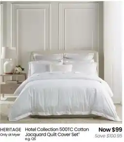 Myer HERITAGE Hotel Collection 500TC Cotton Quilt Cover Set offer
