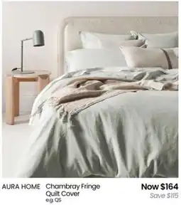 Myer Chambray Fringe Quilt Cover offer