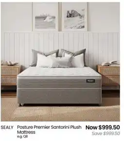 Myer Sealy posture premier santorini plush mattress offer