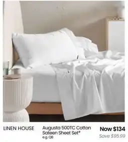 Myer Linen house augusta 500tc cotton sateen sheet set offer