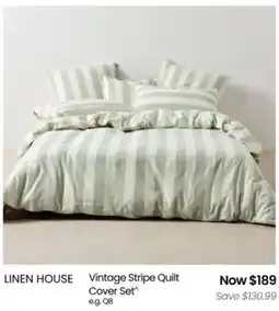 Myer Vintage Stripe Quilt Cover Set offer