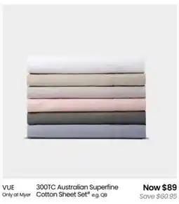 Myer australian superfine cotton sheet set offer