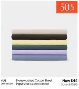 Myer Stonewashed Cotton Sheet Separates offer