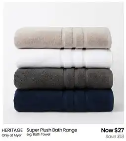 Myer Heritage super plush bath range offer