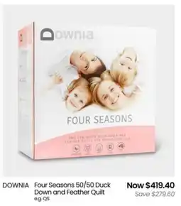 Myer Downia four seasons 50/50 duck down and feather quilt offer