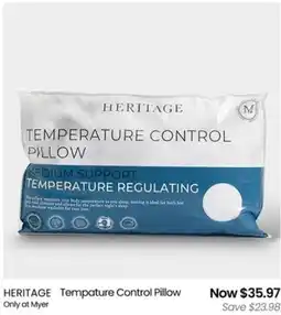 Myer Temperature control pillow offer