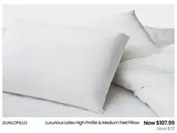 Myer Luxurious Latex High Profile & Medium Feel Pillow offer