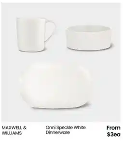 Myer Onni speckle white dinnerware offer