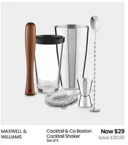 Myer Cocktail & co boston cocktail shaker offer