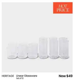 Myer Heritage linear glassware set offer