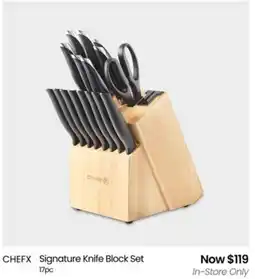 Myer Chefx signature knife block set offer