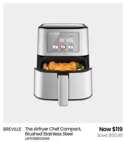 Myer BREVILLE The Airfryer Chef Compact, Brushed Stainless Steel offer