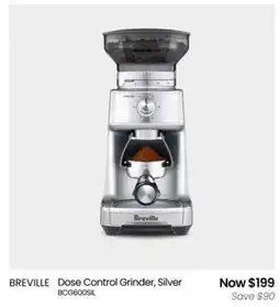 Myer BREVILLE Dose Control Grinder, Silver offer
