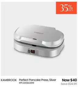 Myer Kambrook perfect pancake press, silver offer