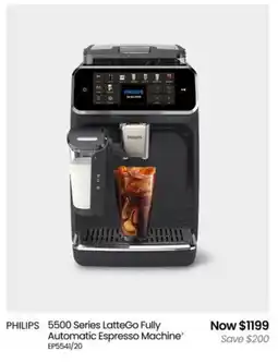 Myer PHILIPS 5500 Series LatteGo Fully Automatic Espresso Machine offer