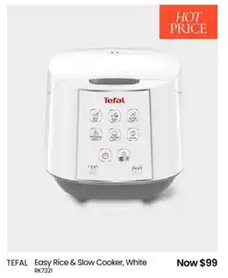 Myer TEFAL Easy Rice & Slow Cooker, White offer