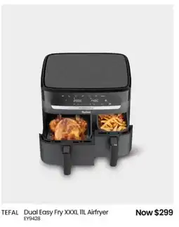 Myer TEFAL Dual Easy Fry XXXL Airfryer offer