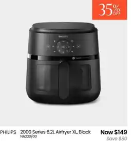 Myer Philips 2000 series airfryer xl, black offer