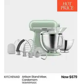 Myer kitchenaid artisan stand mixer, cardamom offer