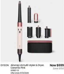 Myer Dyson airwrap i.d.multi-styler & dryer, ceramic pink offer