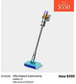 Myer Dyson v15s detect submarine offer