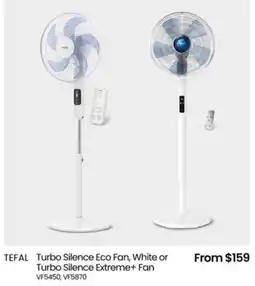 Myer TEFAL Turbo Silence Eco Fan, White or offer