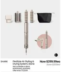 Myer Shark flexstyle air styling & drying system, stone shark offer