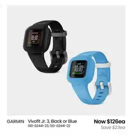 Myer Garmin vivofit jr. 3, black or blue offer