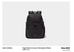 Myer High sierra access 4 backpack, black offer