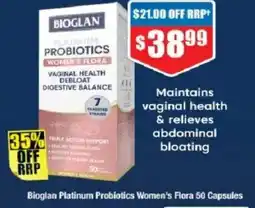 Chemist Warehouse Bioglan platinum probiotics women's flora offer