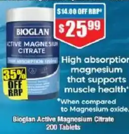 Chemist Warehouse Bioglan active magnesium citrate offer