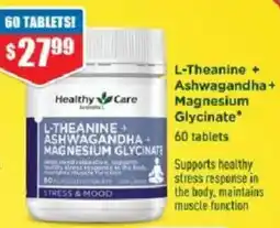 Chemist Warehouse Healthy care l-theanine + ashwagandha+ magnesium glycinate offer