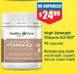 Chemist Warehouse Healthy Care High Strength Vitamin K2+D3 offer