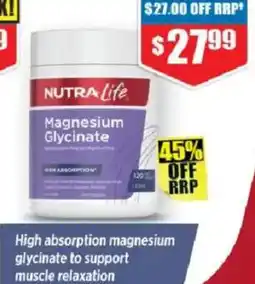 Chemist Warehouse Nutra life magnesium glycinate offer