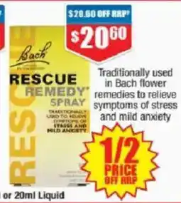 Chemist Warehouse Bach rescue rescue spray offer