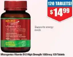 Chemist Warehouse Microgenics vitamin b12 high strength 1000mcg offer