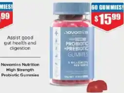 Chemist Warehouse Novomins nutrition high strength probiotic gummies offer