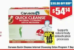 Chemist Warehouse Carusos quick cleanse internal cleansing detox program offer