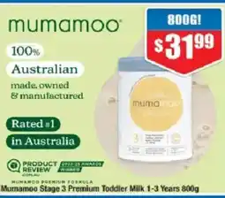 Chemist Warehouse Mumamoo stage 3 premium toddler milk offer