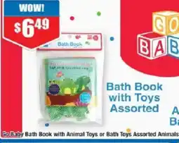 Chemist Warehouse Go baby bath book with animal toys or bath toys assorted animals offer