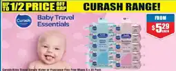 Chemist Warehouse Curash Baby Travel Simply Water or Fragrance Free Free Wipes offer