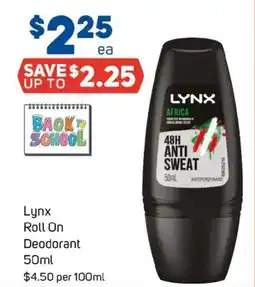 Foodland Lynx roll on deodorant offer